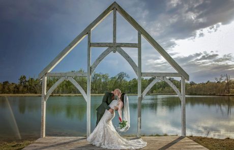 outdoor weddings by a lake pond water