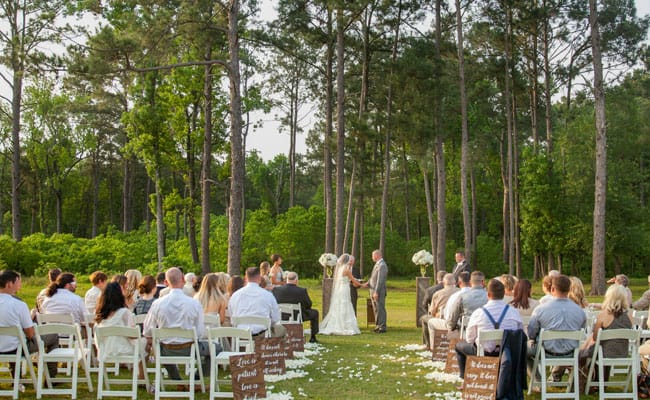 married in the woods - pine tree wedding locations