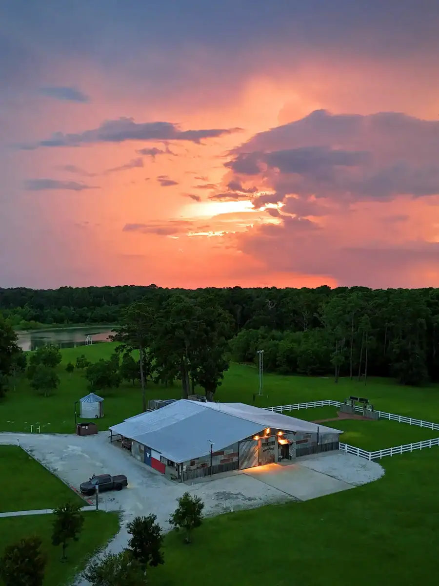 Sunset at The Barn at Four Pines Ranch wedding venue near Houston Texas Sunset at The Barn at Four Pines Ranch wedding venue near Houston Texas