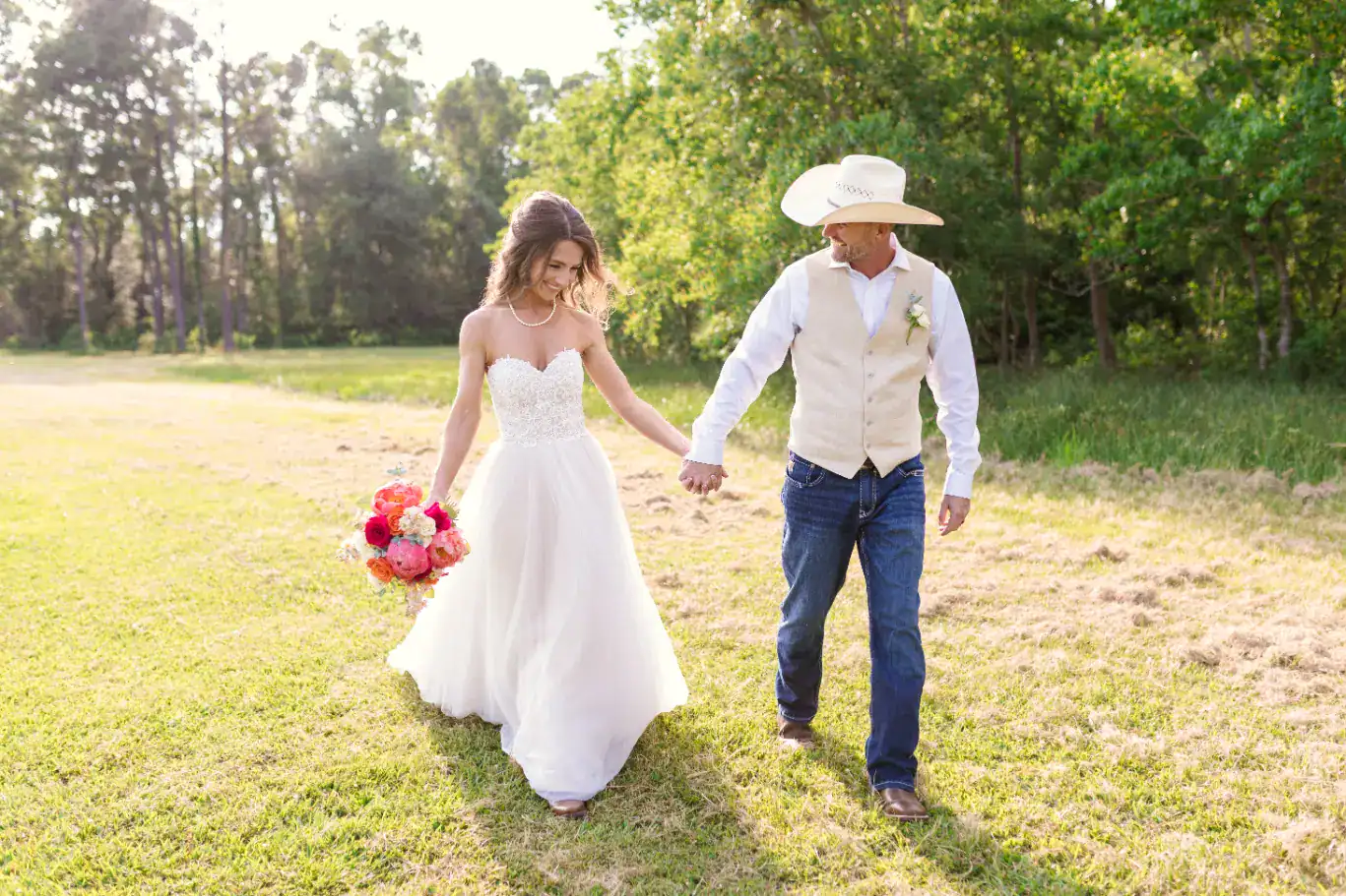 The Barn at Four Pines Ranch Outdoor Sunny Spring Texas Wedding