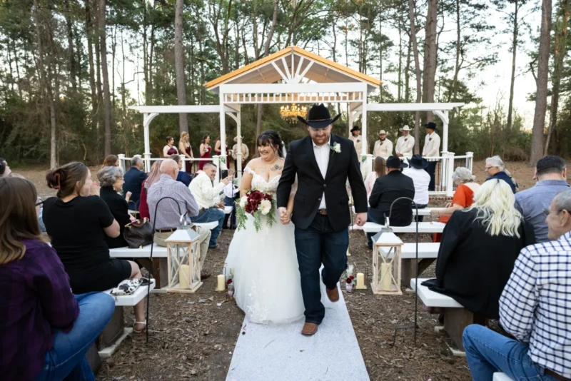 the barn at four pines ranch wedding pine altar in texas