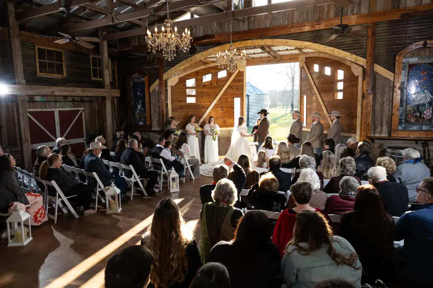 the barn at four pines ranch wedding stable altar in texas
